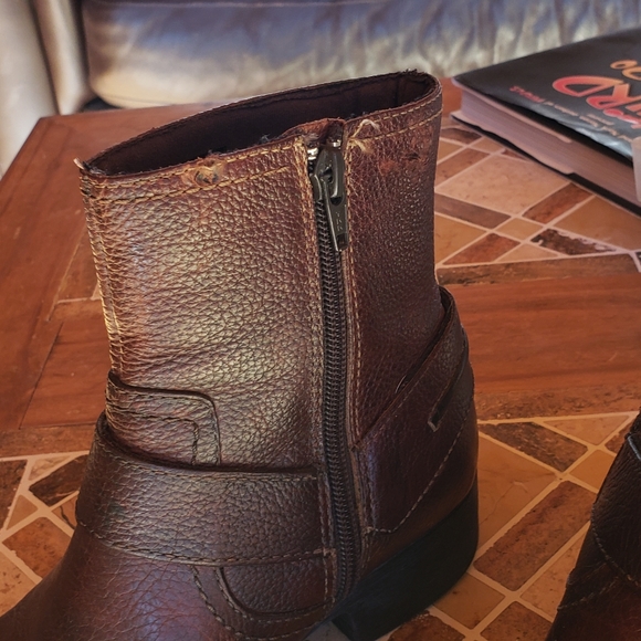 Clarks short Boots Booties pebbled leather - Picture 9 of 9